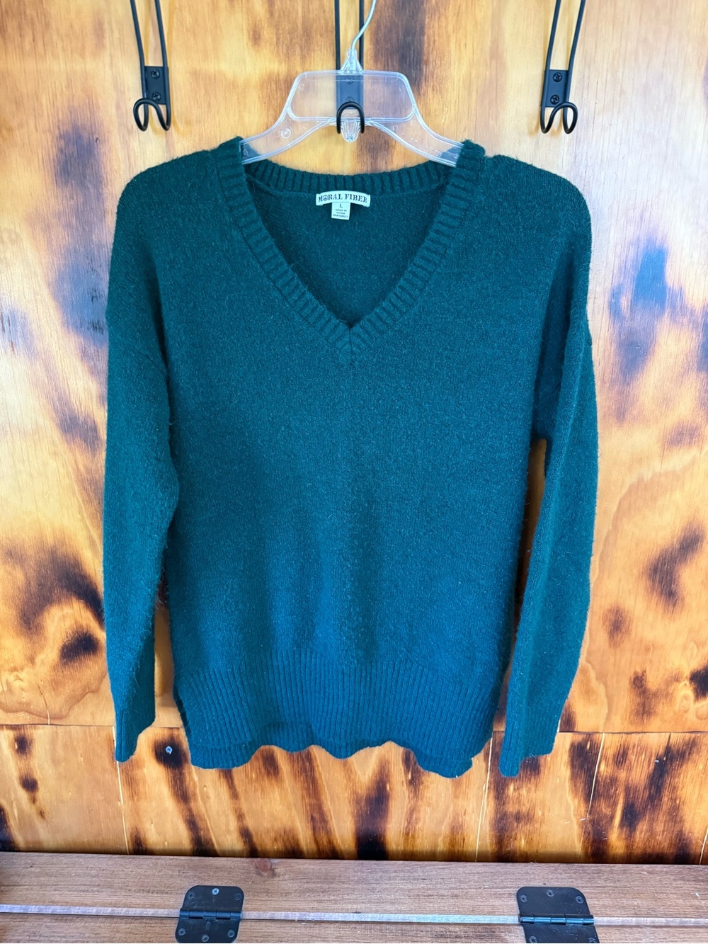 Moral Fiber Forest Green V-Neck Sweater